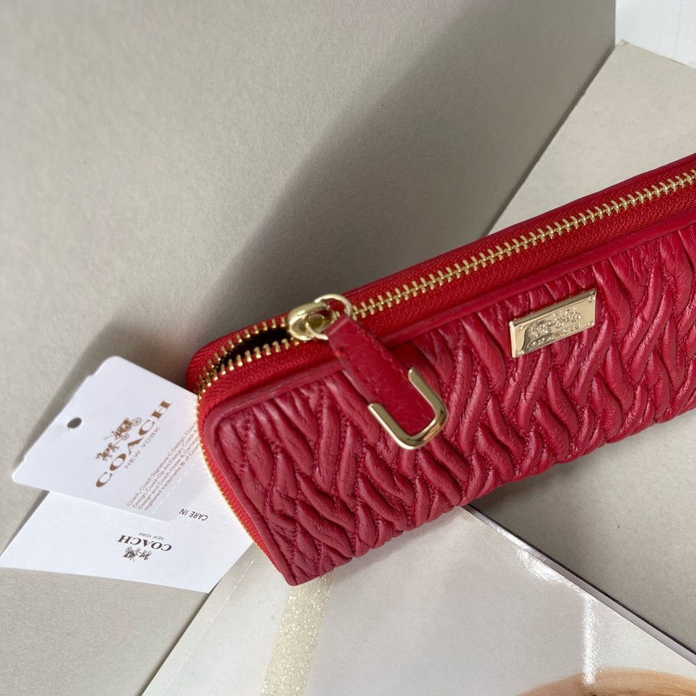 (new+tag) Coach twist leather accordion zip around wallet clutch - Picture 10 of 12